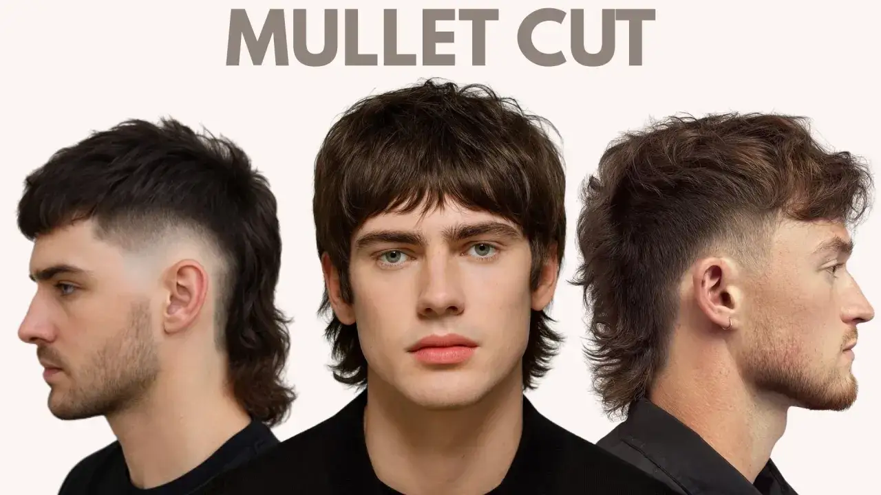 Tre män visar upp olika varianter av mullet frisyr tjej. En modern tolkning av den klassiska frisyren.