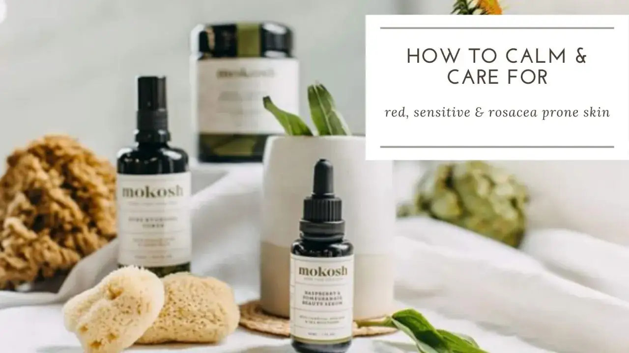 Naturliga hudvårdsprodukter från Mokosh, som kan hjälpa vid rosacea behandling.